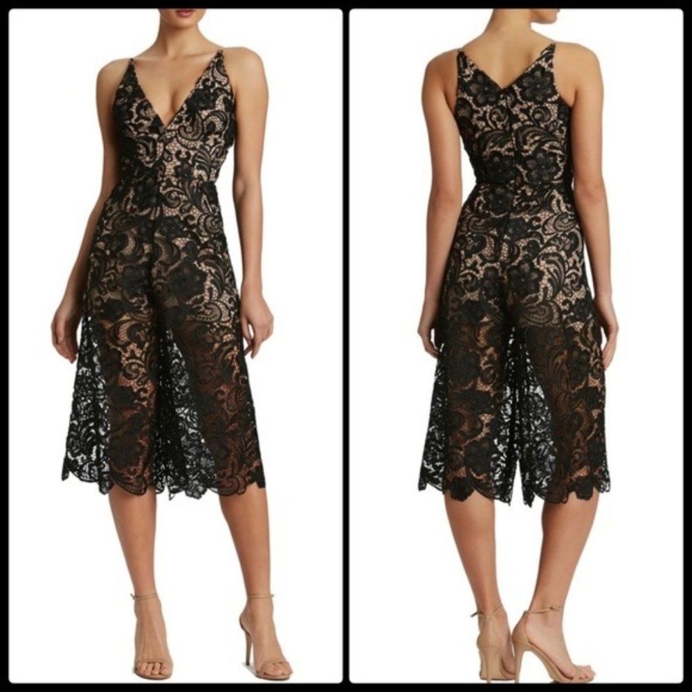 Dress The Population Black Marion Lace Jumpsuit